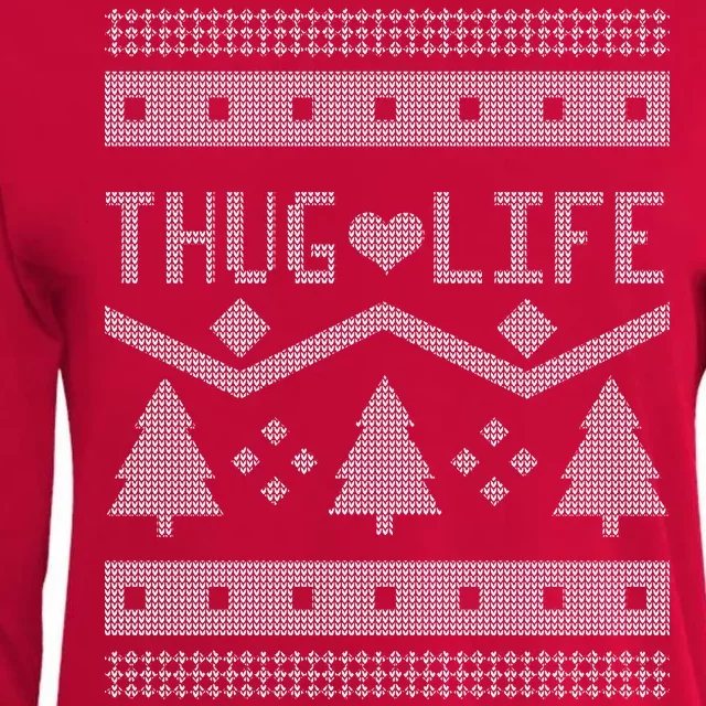 Thug Life Ugly Christmas Sweater Womens Cotton Relaxed Long Sleeve T-Shirt