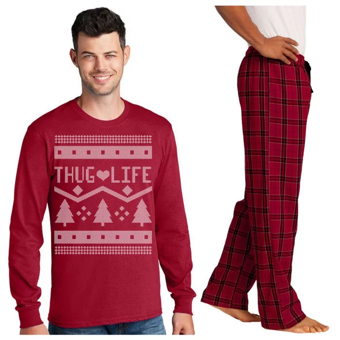 Thug Life Ugly Christmas Sweater Long Sleeve Pajama Set