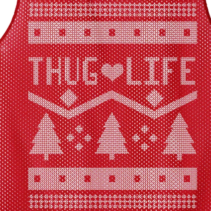 Thug Life Ugly Christmas Sweater Mesh Reversible Basketball Jersey Tank