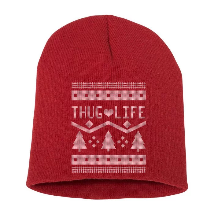 Thug Life Ugly Christmas Sweater Short Acrylic Beanie