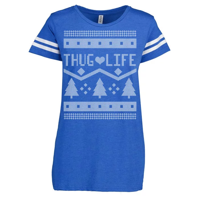 Thug Life Ugly Christmas Sweater Enza Ladies Jersey Football T-Shirt