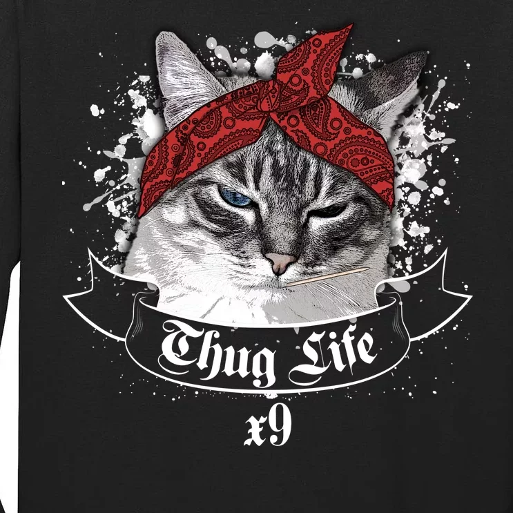 Thug Life X9 Gangster Cat Tall Long Sleeve T-Shirt