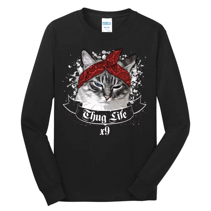 Thug Life X9 Gangster Cat Tall Long Sleeve T-Shirt