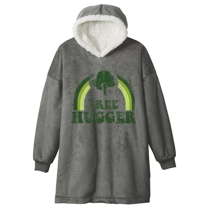 Tree Hugger Vintage Retro Nature Environmental Earth Day Hooded Wearable Blanket