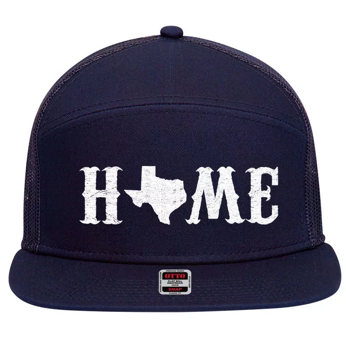 Texas Home Vintage Logo 7 Panel Mesh Trucker Snapback Hat