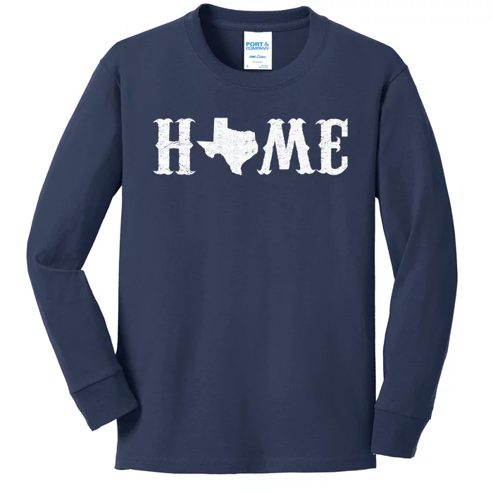 Texas Home Vintage Logo Kids Long Sleeve Shirt