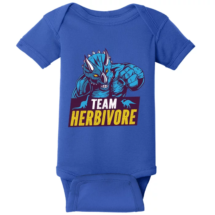 Team Herbivore Vegan Dinosaur Vegetarians And Vegans Gift Baby Bodysuit