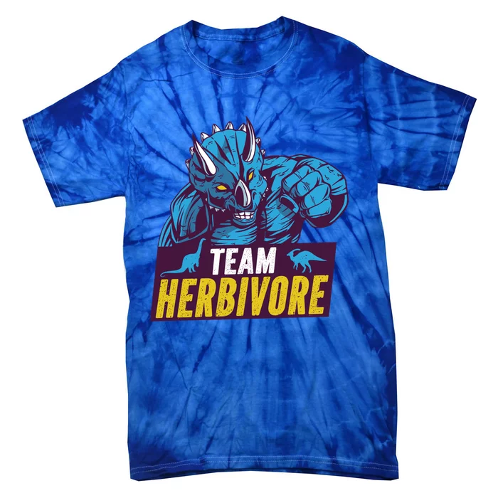 Team Herbivore Vegan Dinosaur Vegetarians And Vegans Gift Tie-Dye T-Shirt