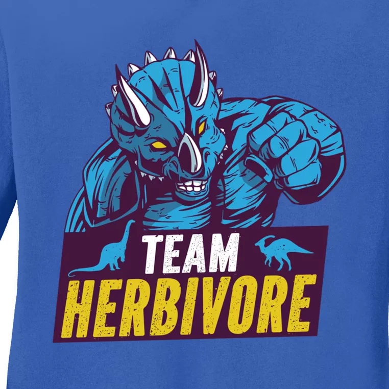 Team Herbivore Vegan Dinosaur Vegetarians And Vegans Gift Ladies Long Sleeve Shirt