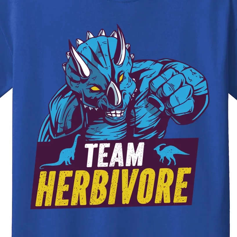 Team Herbivore Vegan Dinosaur Vegetarians And Vegans Gift Kids T-Shirt