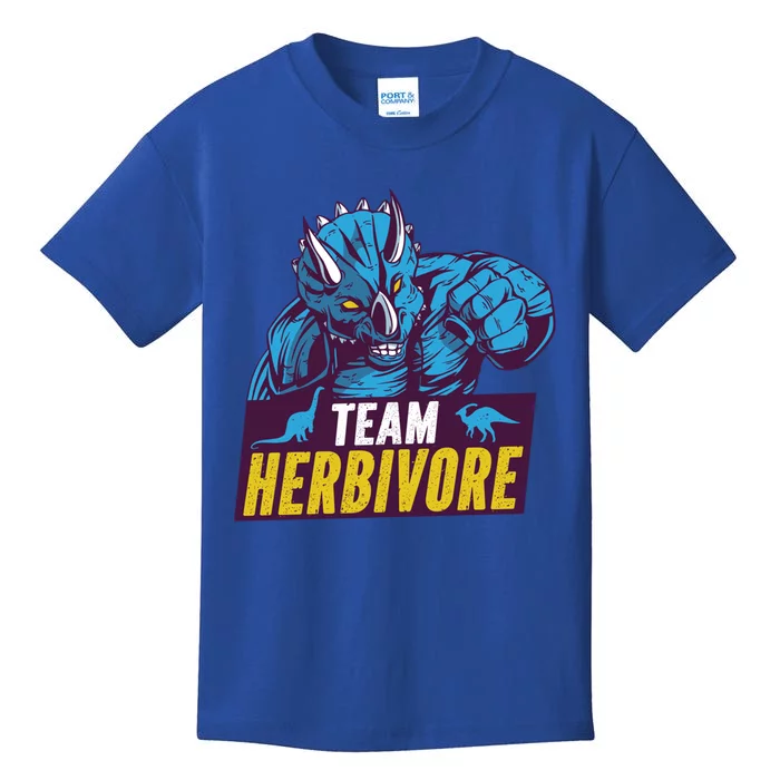 Team Herbivore Vegan Dinosaur Vegetarians And Vegans Gift Kids T-Shirt