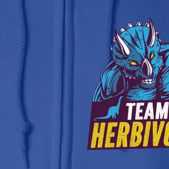 Team Herbivore Vegan Dinosaur Vegetarians And Vegans Gift Full Zip Hoodie