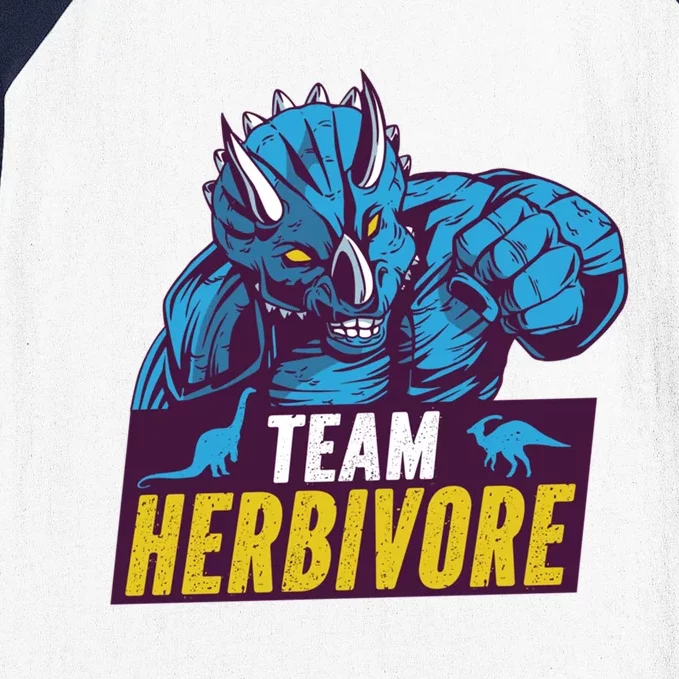 Team Herbivore Vegan Dinosaur Vegetarians And Vegans Gift Baseball Sleeve Shirt