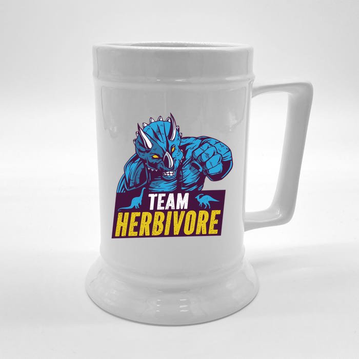 Team Herbivore Vegan Dinosaur Vegetarians And Vegans Gift Front & Back Beer Stein