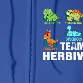 Team Herbivores Veganism Herbivore Dinosaur Gift Full Zip Hoodie