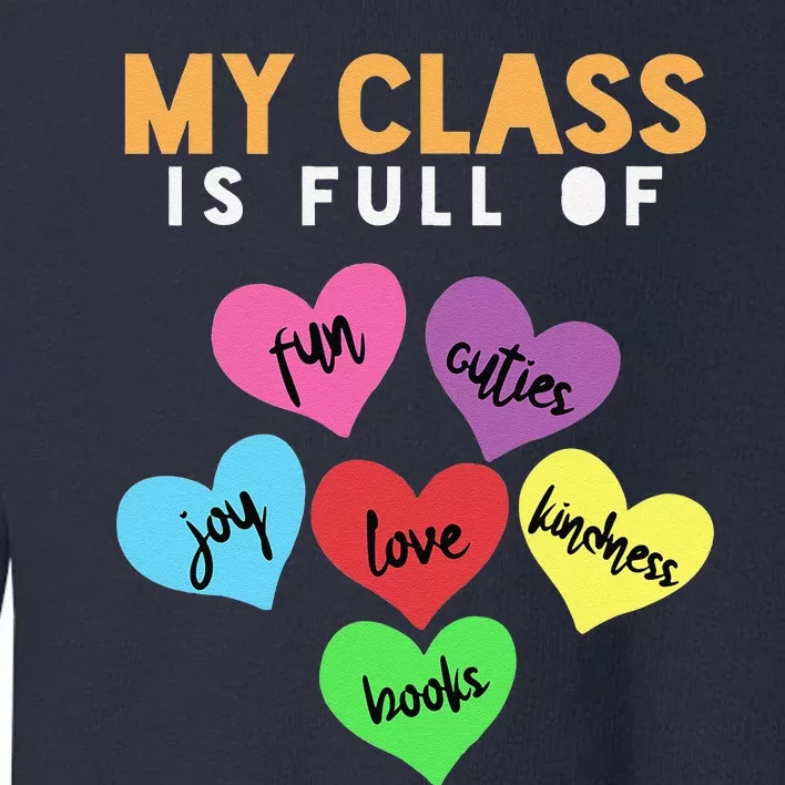 Teacher Hearts Valentines Gift Toddler Sweatshirt