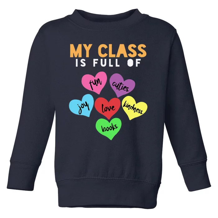 Teacher Hearts Valentines Gift Toddler Sweatshirt