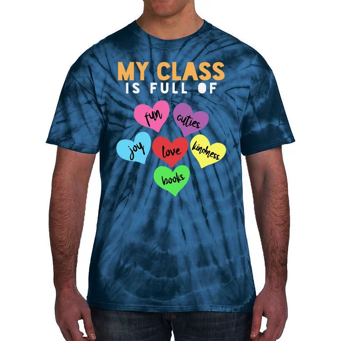 Teacher Hearts Valentines Gift Tie-Dye T-Shirt