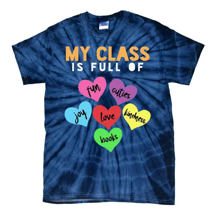 Teacher Hearts Valentines Gift Tie-Dye T-Shirt