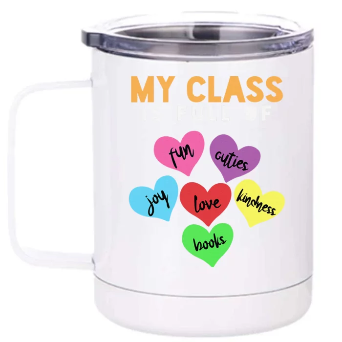 Teacher Hearts Valentines Gift Front & Back 12oz Stainless Steel Tumbler Cup