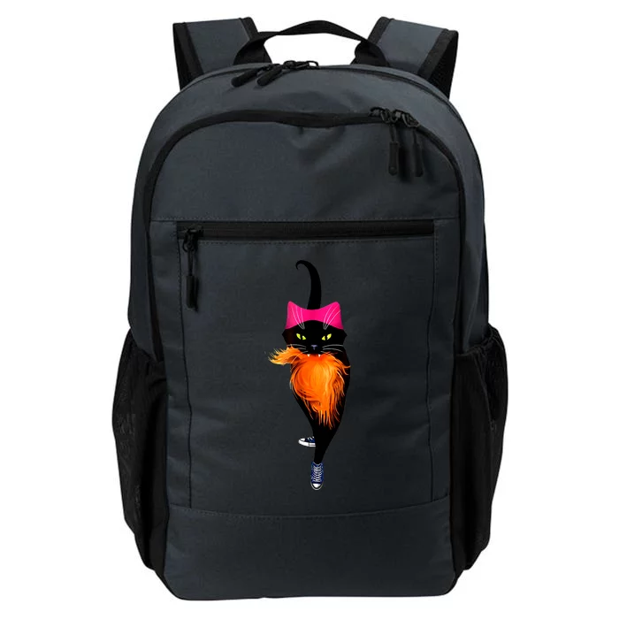 Trump Hair Vote Kamala 2024 Funny Black Cat Lady With Chucks Gift Daily Commute Backpack