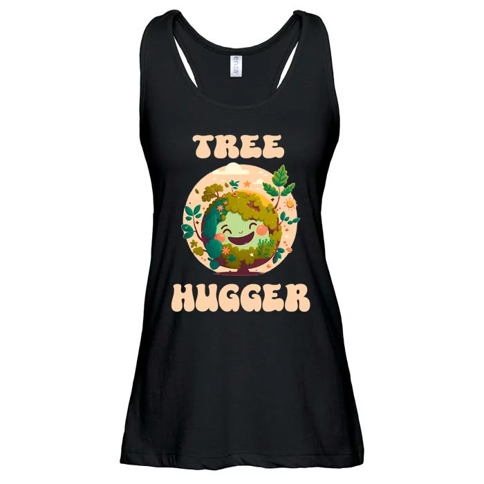 Tree Hugger Vintage Retro Nature Environmental Earth Day Ladies Essential Flowy Tank