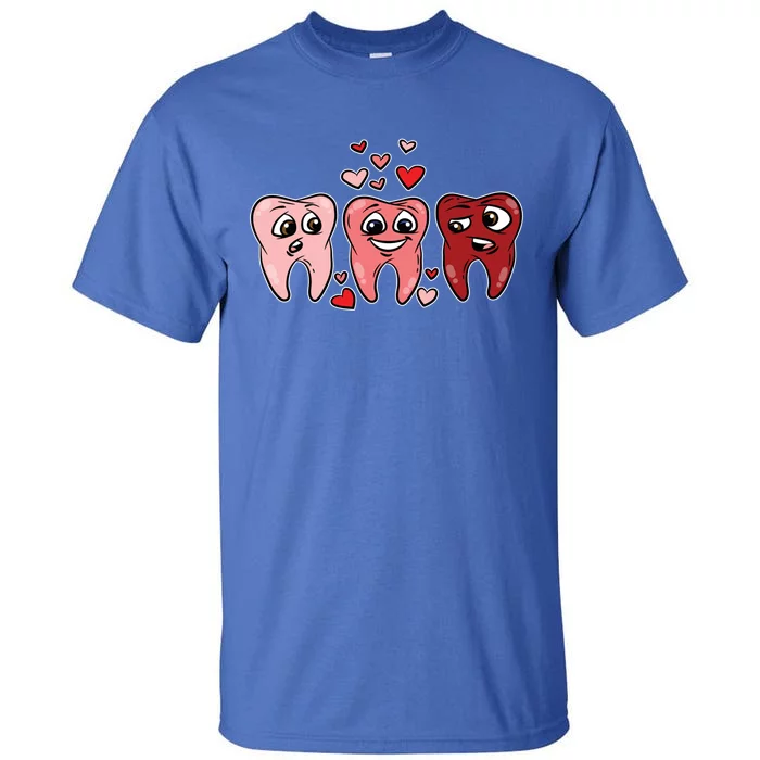 Tooth Heart Valentines Day Cute Dentist Dental Hygienist Great Gift Tall T-Shirt