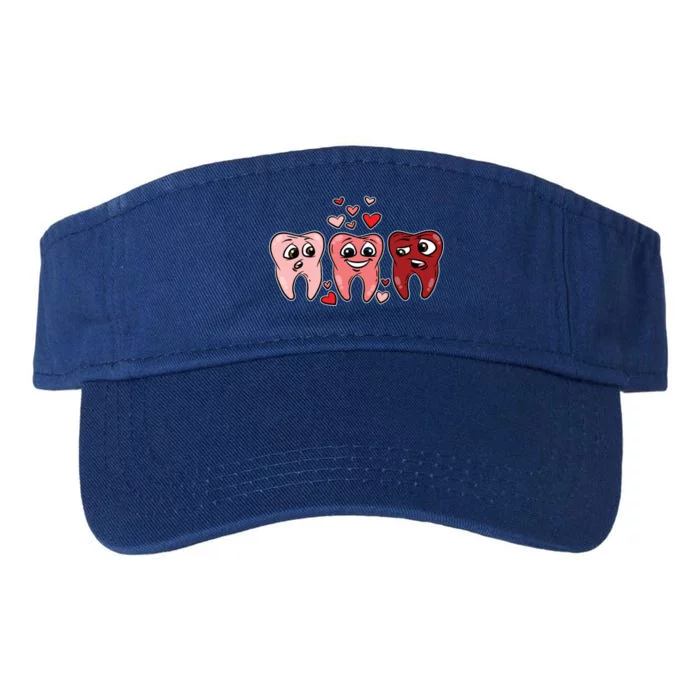 Tooth Heart Valentines Day Cute Dentist Dental Hygienist Great Gift Valucap Bio-Washed Visor