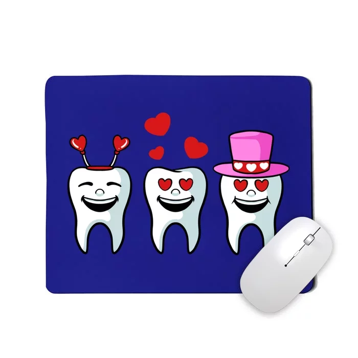 Tooth Hearts Valentines Day Cute Dentist Dental Hygienist Funny Gift Mousepad