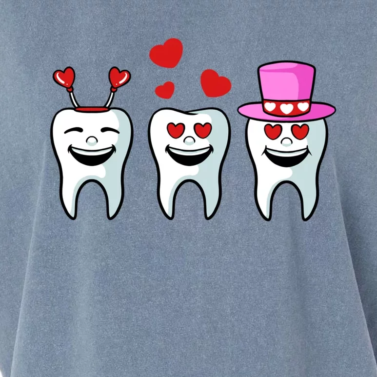 Tooth Hearts Valentines Day Cute Dentist Dental Hygienist Funny Gift Garment-Dyed Women's Muscle Tee