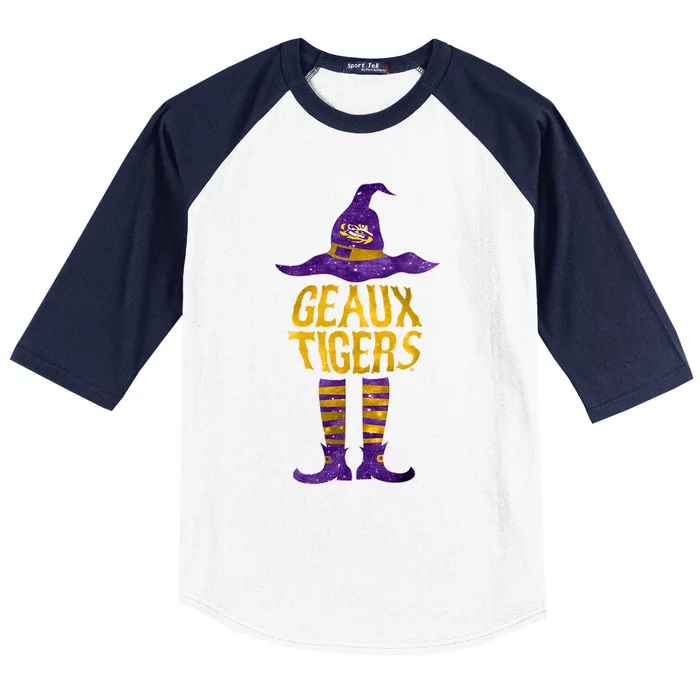 Tigers Halloween Witch Baseball Sleeve Shirt