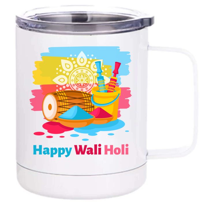 Traditional Happy Wali Holi Great Gift Front & Back 12oz Stainless Steel Tumbler Cup