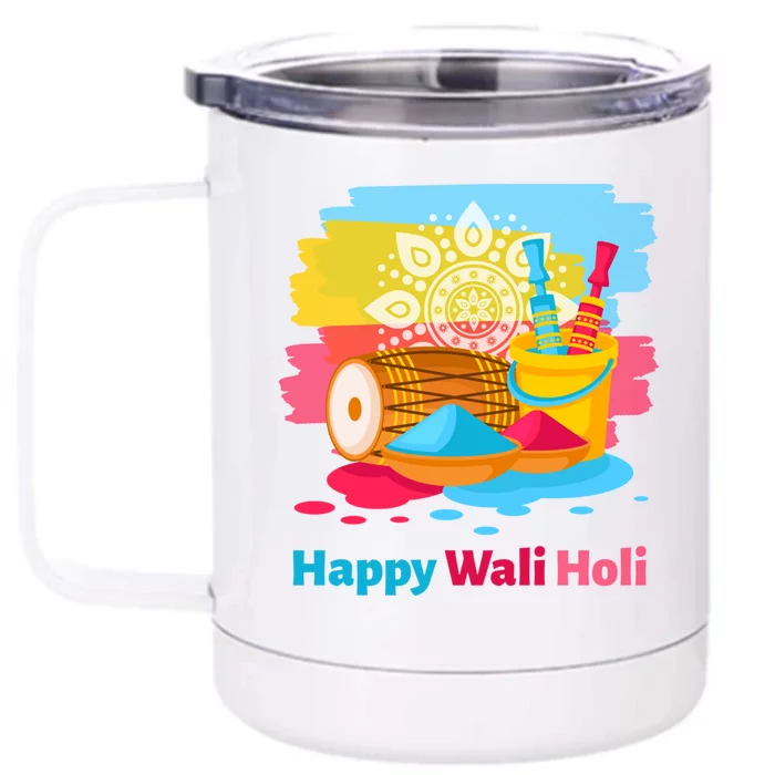 Traditional Happy Wali Holi Great Gift Front & Back 12oz Stainless Steel Tumbler Cup