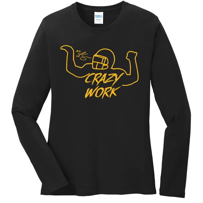 Ty Hill Wearing Crazy Work Ladies Long Sleeve Shirt