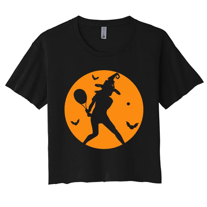 Tennis Halloween Witch Costume For Tennis Players Coaches Women's Crop Top Tee