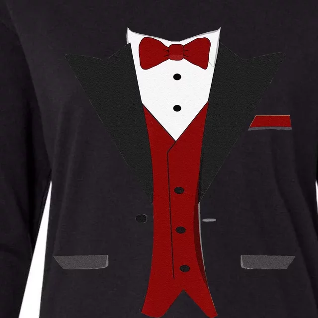 Tuxedo Halloween Wedding Groom Funny Red Costume Womens Cotton Relaxed Long Sleeve T-Shirt