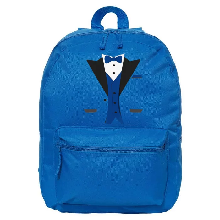 Tuxedo Halloween Wedding Groom Costume Blue Funny 16 in Basic Backpack