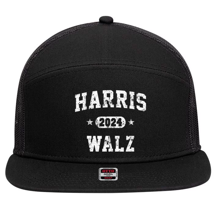 Team Harris Walz 2024 7 Panel Mesh Trucker Snapback Hat