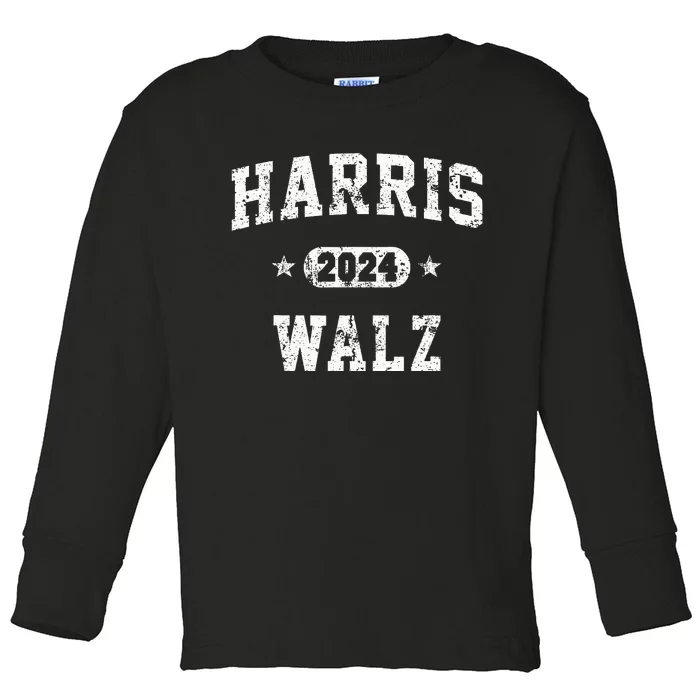 Team Harris Walz 2024 Toddler Long Sleeve Shirt