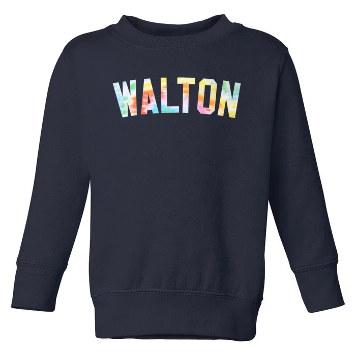 Tees Honored Walton 2024 Tiedye Warmups Toddler Sweatshirt