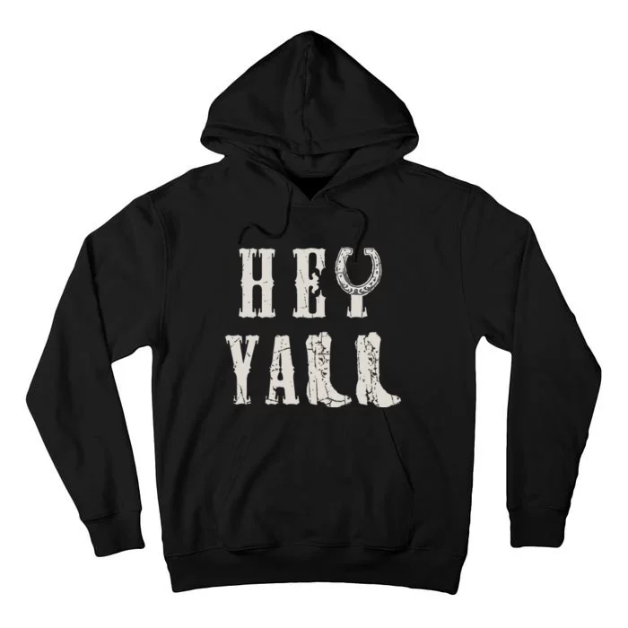 Trendy Hey Yall Horseshoe And Boots Quote Tall Hoodie