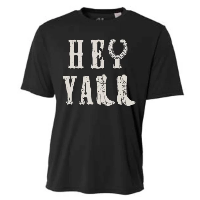 Trendy Hey Y'all Horseshoe And Boots Quote Cooling Performance Crew T-Shirt