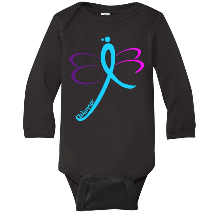 Thyroid Cancer Awareness Baby Long Sleeve Bodysuit