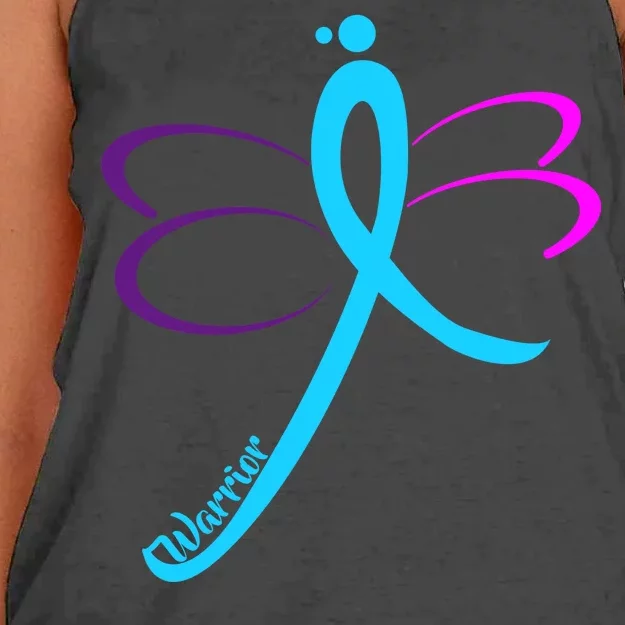 Thyroid Cancer Awareness Women's Knotted Racerback Tank