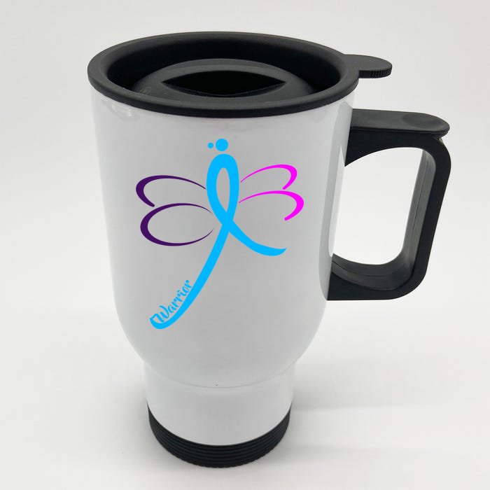 Thyroid Cancer Awareness Front & Back Stainless Steel Travel Mug