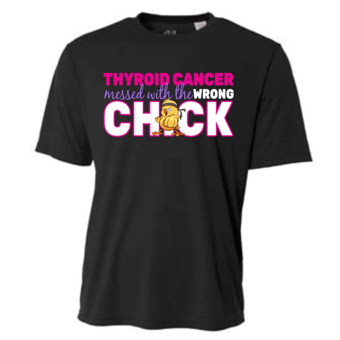 Thyroid Cancer Mess With The Wrong Chick Cooling Performance Crew T-Shirt