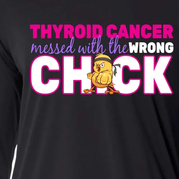 Thyroid Cancer Mess With The Wrong Chick Cooling Performance Long Sleeve Crew