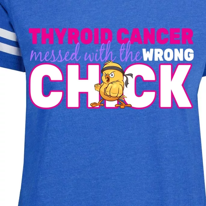 Thyroid Cancer Mess With The Wrong Chick Enza Ladies Jersey Football T-Shirt