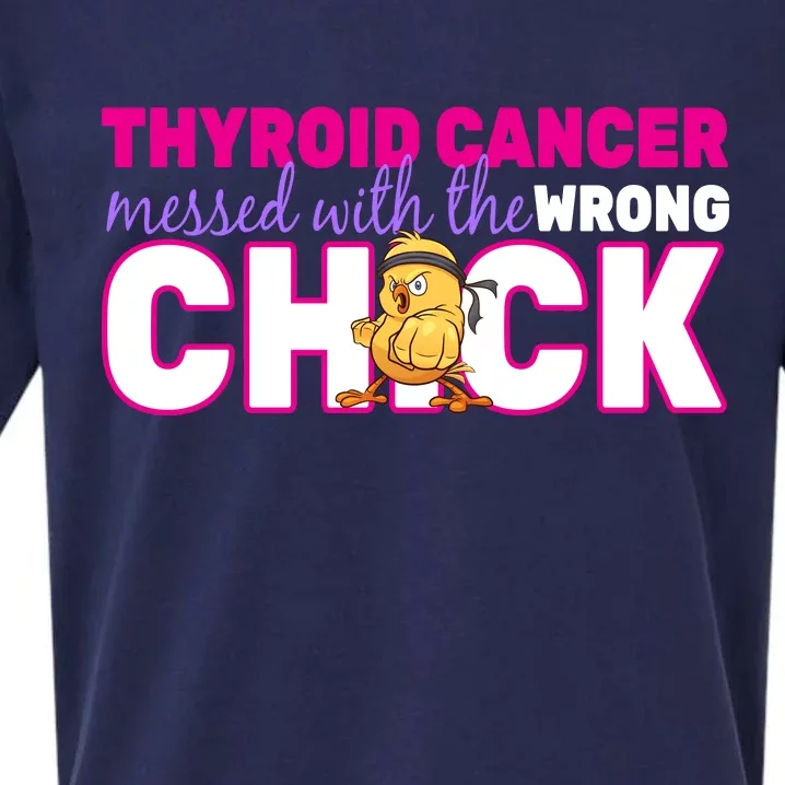 Thyroid Cancer Mess With The Wrong Chick Sueded Cloud Jersey T-Shirt