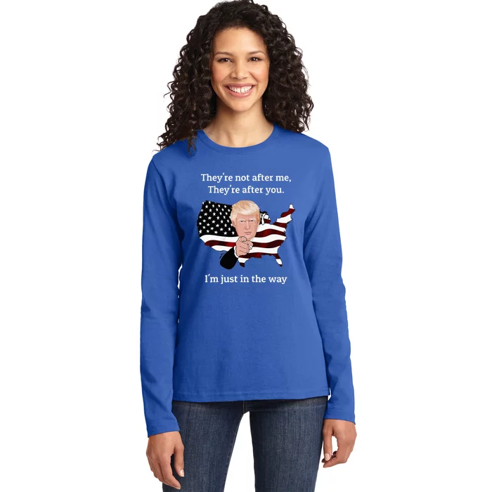 Trump Impeachment 2024 Election American Voter Ladies Long Sleeve Shirt